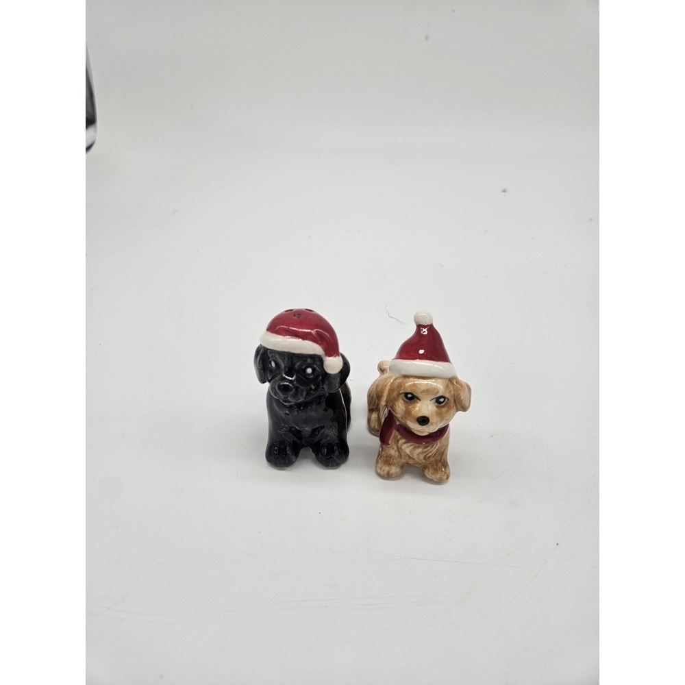 Cracker Barrel Mini Christmas Dog Salt and Pepper Shakers-